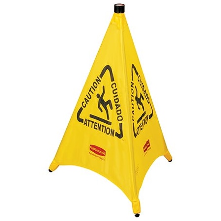 Bsc Preferred Wet Floor Safety Cone - 3-Sided Multilingual Pop-Up Cone BUY00541167